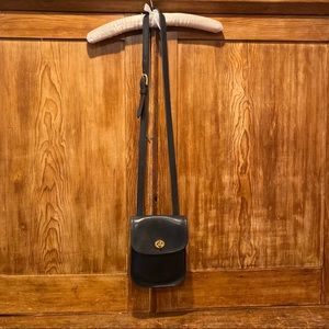 Vintage Coach Sidepack Black Crossbody Bag